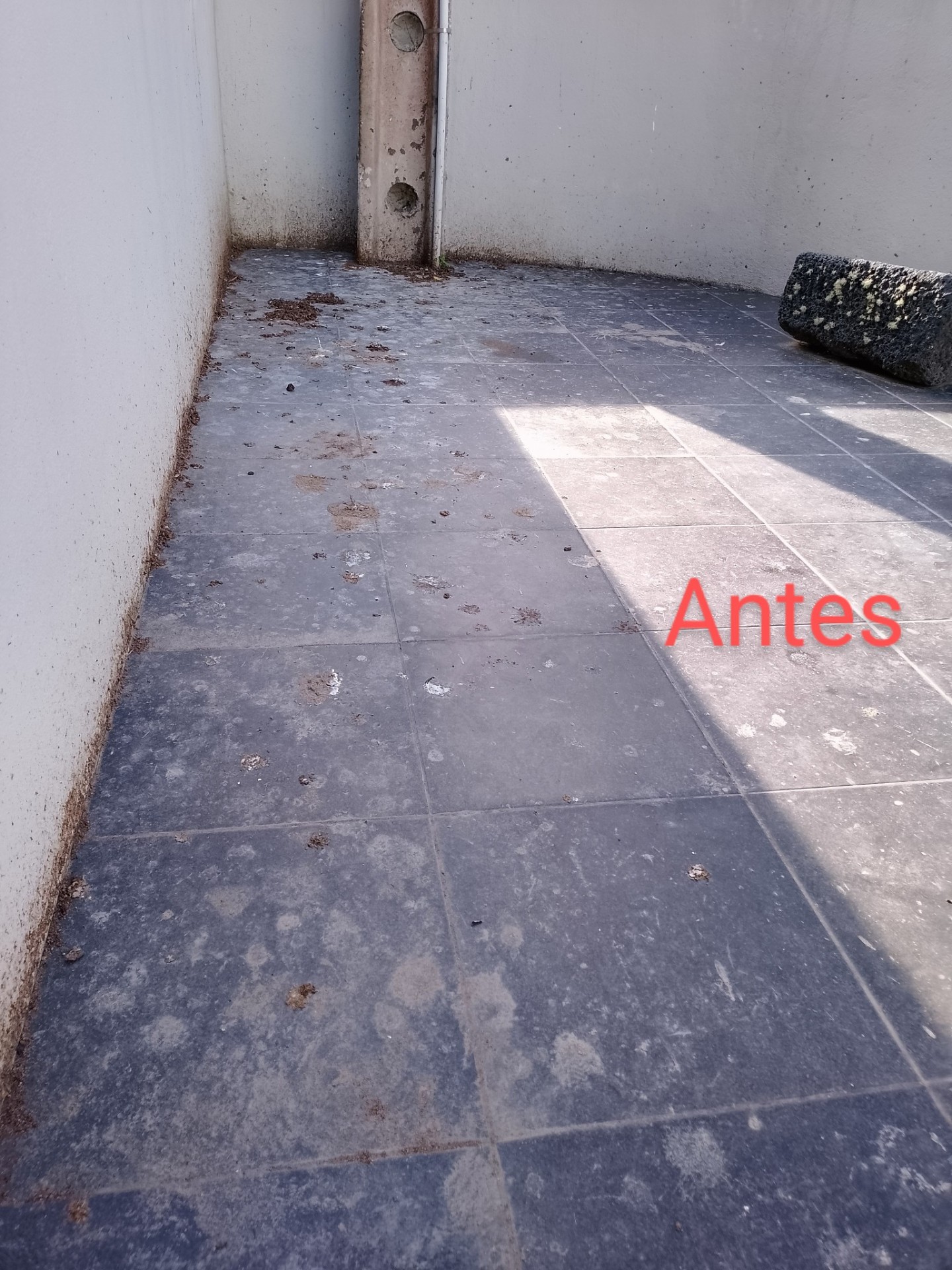 Pavimento exterior — antes